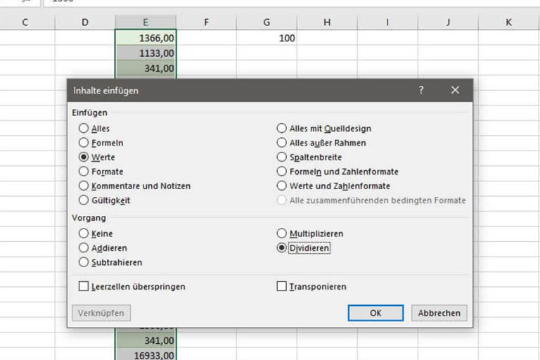 Excel Komma verschieben