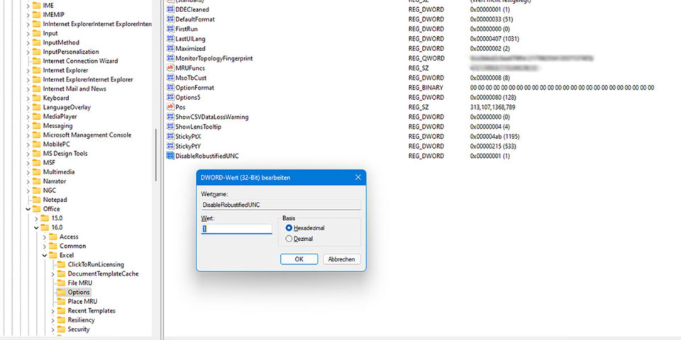 Excel REG