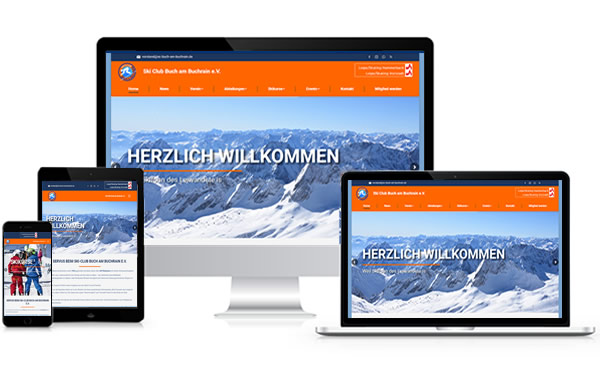 Vereinswebsite des Skiclub Buch am Buchrain auf Desktop, Tablet und Smartphone